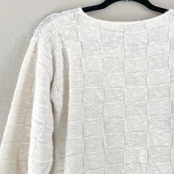 Vintage‎ Ivory Quilted Knit Sweater - Picture 4 of 4